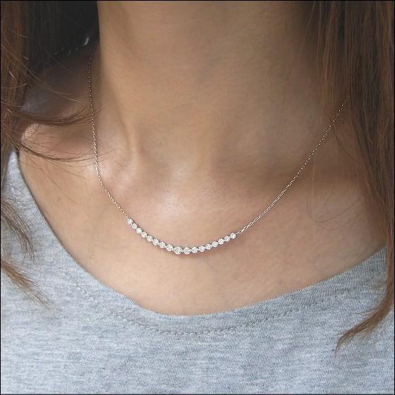 1ct H＆C VSクラス Gカラー ダイヤモンド ネックレス ラインネックレス  