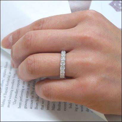 ダイヤモンド  エタニティリング １ct H＆C VS G〜Dカラー プラチナ Pt900 10石 鑑別書 スイートテン ハート＆キューピッド |  | 02