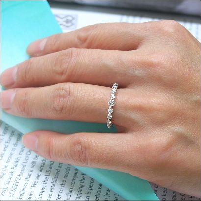ダイヤモンド リング エタニティリング 9ストーン リング 0.34ct VSクラス G-Hカラー 9石 K18 3種 Pt900 ダイヤモンドリング Diamond Ring ラッピング 送料無料の画像