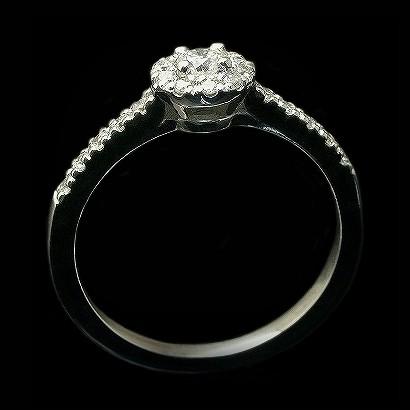 リング 指輪 ダイヤモンド ダイヤモンドリング 中石 0.1ct Dカラー VVS1 ３EX H&C プラチナ900 トータル0.27ct 中央宝石研究所 ソーティング付きの画像