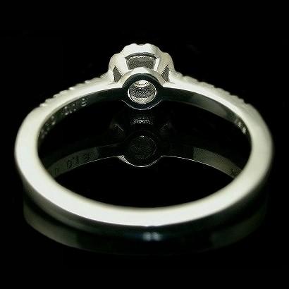 リング 指輪 ダイヤモンド ダイヤモンドリング 中石 0.1ct Dカラー VVS1 ３EX H&C プラチナ900 トータル0.27ct 中央宝石研究所 ソーティング付きの画像