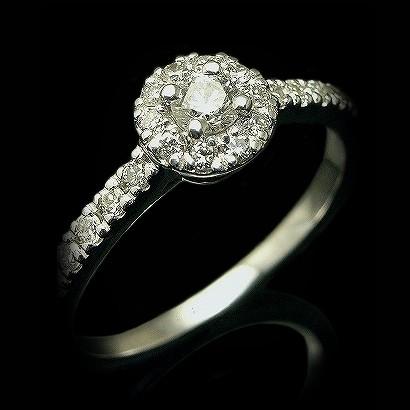 リング 指輪 ダイヤモンド ダイヤモンドリング 中石 0.1ct Dカラー VVS1 ３EX H&C プラチナ900 トータル0.27ct 中央宝石研究所 ソーティング付きの画像