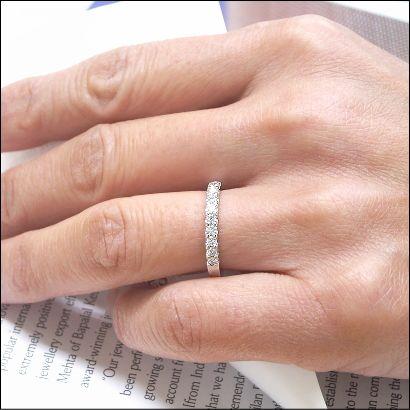 ダイヤモンド リング エタニティリング スイートテン 0.3ct H＆C VSクラス G〜Dカラー  ダイヤ 10石 K18 鑑別書付 送料無料 |  | 02