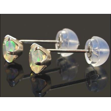 プラチナピアス プラチナ ピアス Pt900 エチオピア オパールピアス 5.0mm ラッピング無料 送料無料の画像