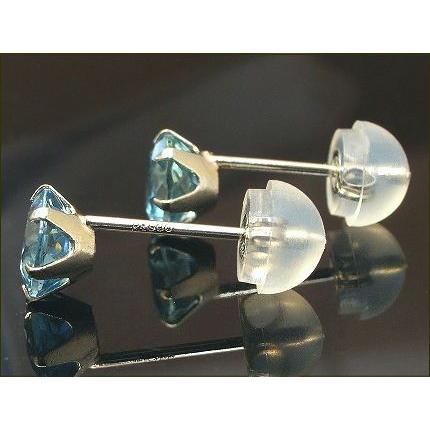 プラチナピアス プラチナ ピアス Pt900 サンタマリア アクアマリンピアス 5.0mm ラッピング無料 送料無料の画像