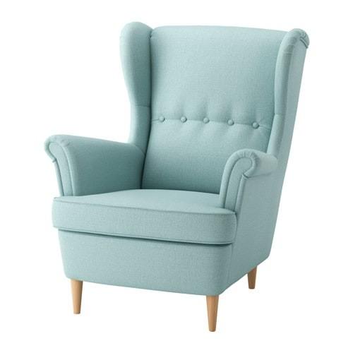 IKEA・イケア　ソファ・アームチェア　STRANDMON　ウイングチェア, スキフテボー ライトターコイズ　(103.610.44)  :10361044:モブライフ - 通販 - Yahoo!ショッピング