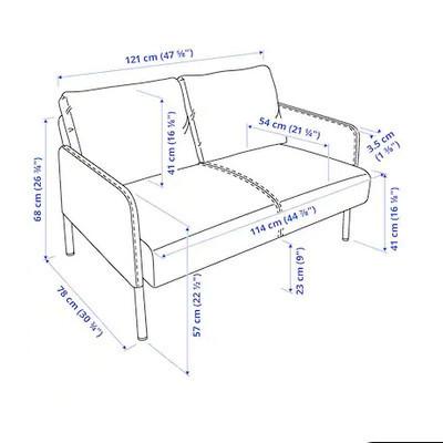 ソファ 二人掛けソファ シンプル おしゃれ IKEA イケア GLOSTAD グロスタード クニーサ ダークグレー  104.890.09｜moblife｜03