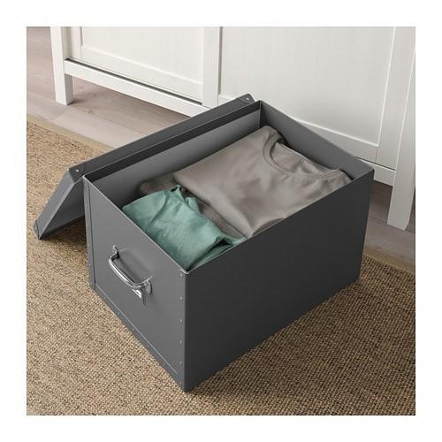 Ikea イケア 収納ボックス 収納ケース Fjalla 収納ボックス ふた付き ダークグレー 3 956 75 モブライフ 通販 Yahoo ショッピング