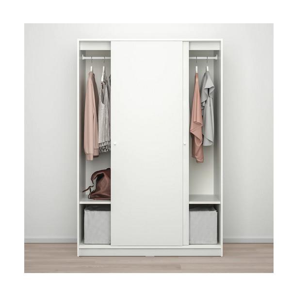 Ikea イケア Kleppstad クレップスタード ワードローブ 引き戸付き ホワイト 117x176 Cm 304 372 41 モブライフ 通販 Yahoo ショッピング