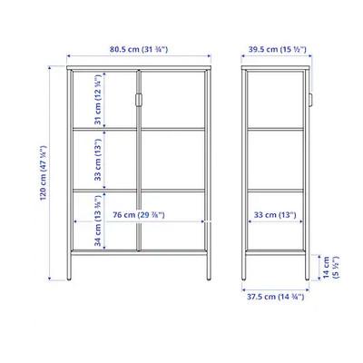 IKEA イケア RUDSTA ルードスタ コレクションケース  ガラス キャビネット チャコール 80x37x120 cm｜moblife｜03