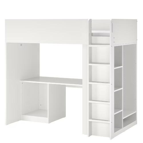 キッズ 子供用 Smastad 子供 子供用 ベッド Ikea イケア スモースタード Smastad スモースタード ロフトベッド ベッドフレーム ホワイト デスク 収納付き モブライフ 可愛いクリスマスツリーやギフトが