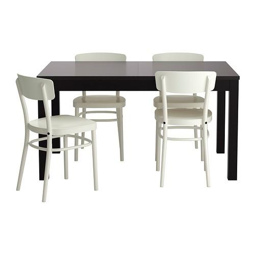 ダイニングテーブルセット IKEA・イケア ダイニングテーブル・チェア BJURSTA / IDOLFテーブル＆チェア4脚, ブラックブラウン