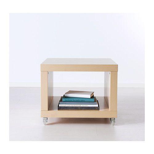 IKEA・イケア ダイニング・テーブル LACK サイドテーブル キャスター付き, バーチ調, 55x55 cm (701.984.08