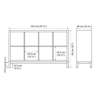 IKEA イケア 書棚 本棚 KALLAX カラックス シェルフユニット 下部フレーム付き, ブラックブラウン/ブラック｜moblife｜02