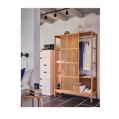 クローゼット Ikea イケア Nordkisa ノールドシーサ オープンワードローブ 引き戸付き 竹 1x186 Cm 804 394 69 モブライフ 通販 Yahoo ショッピング
