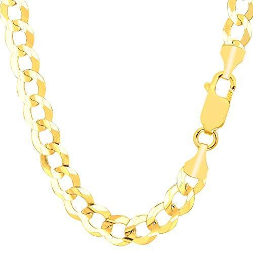 品質満点！ 14k Yellow Gold Comfort Curb Chain Necklace, 8.2mm, 20" 並行輸入品 ネックレス、ペンダント