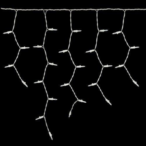 Vickerman 70 Light Pure White M5 LED Icicle Light Set on White Wire 並行輸入品