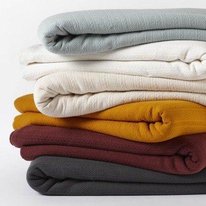 【SALE／55%OFF】 Coyuchi有機コットンドビー織り毛布 スローホワイト 並行輸入品 毛布、ブランケット