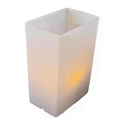 Flic 発光ライトセット - ハードプラスチック 再利用可能 耐候性 ボックス LEDティーライト付き (ホワイト) 並行輸入品