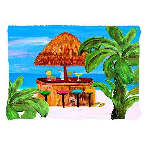 ビーチバーTiki Hut andバナナTreesフリース毛布からアート 90x90 並行輸入品