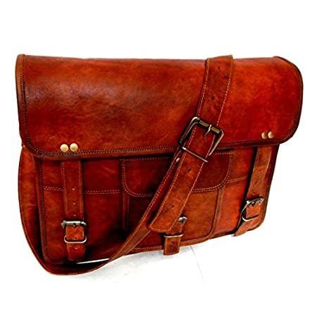 Men Leather Messenger Handmade Laptop Bag 15 Inch - Satchel Briefcase Rusti 並行輸入品