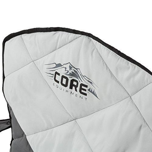 Core Equipment Folding Padded Quad Chair with Carry Bag, Gray 141 