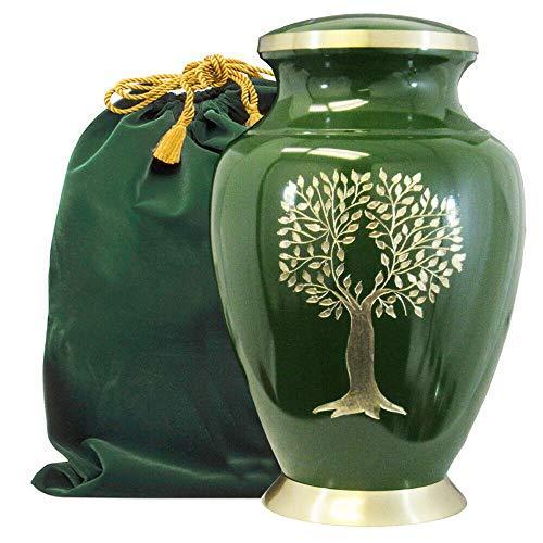 Tree of Life Classy Adult Green Urn for Human Ashes - Beautiful, Classic Gr 並行輸入品