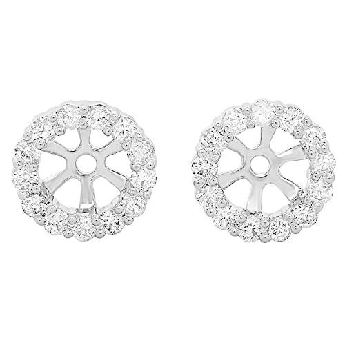 0.30カラットCTW) 10Kゴールドラウンドダイヤモンド取り外し可能ジャケットforスタッドイヤリング1/ 3ct 並行輸入品