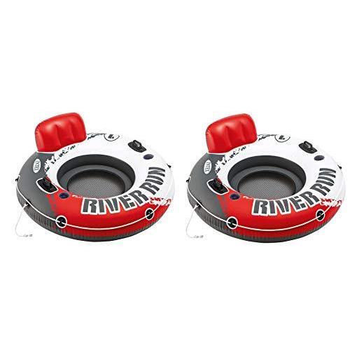 Intex River Run 1 53インチ 空気注入式 フローティングウォーターチューブ レイクラフト (2個パック) レッド 並行輸入品