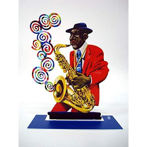David Gerstein サクソフォンプレーヤー 彫刻 メタルカットアウト ジャズクラブ 並行輸入品