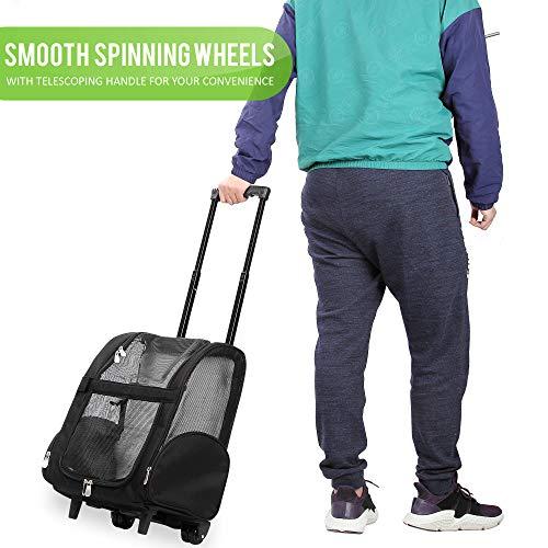 Kundu　Deluxe　Backpack　Pet　Travel　Carrier　with　Double　Black　Appro　Wheels　並行輸入品