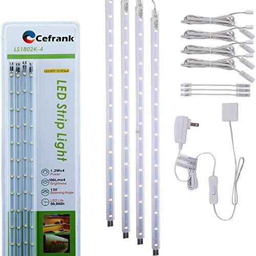 Set of 4 LED Light Bar Kit for Display Cabinet -White 並行輸入品