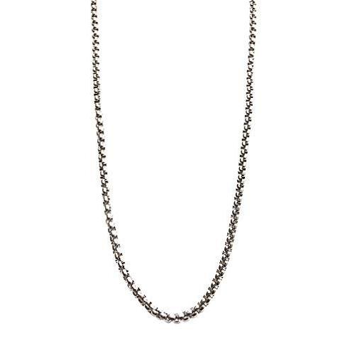 年間ランキング6年連続受賞 Dubai Collections 並行輸入品 ジュエリー メンズ レディース ネックレス ホワイトゴールド 14k 高級 3mm ボックスラウンドロロチェーン ネックレス ペンダント Binghamtonhots Com