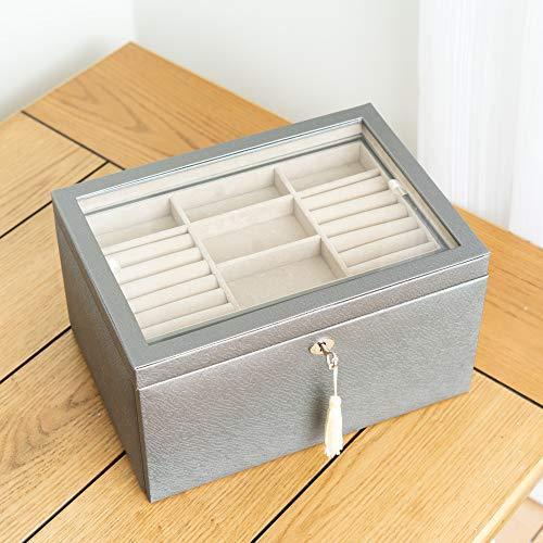 Hives and Honey Emily Luxe Jewelry Storage Chest, Pewter 並行輸入品