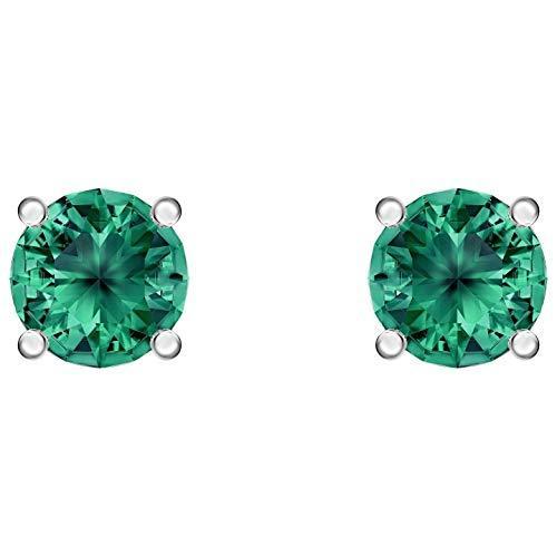 Earrings Button Attract Swarovski 5512384 Woman Crystal Green 並行輸入品