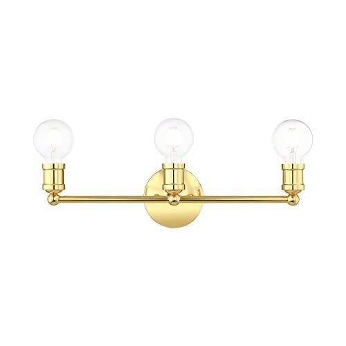 Brass Polished Light 3 16713-02 Lighting Livex Bath 並行輸入品 Vanity ブラケットライト、壁掛け灯 魅力の