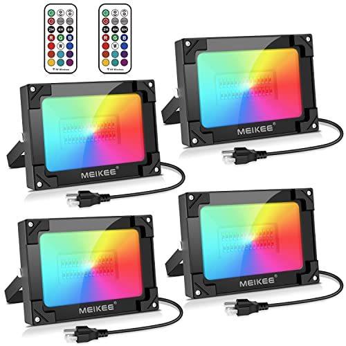 MEIKEE 4 Pack RGB LED Flood Lights 300W Equivalent, 35W Color Changing Floo 並行輸入品