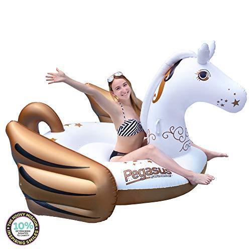 品質満点！ Float, Pool Inflatable Pegasus Giant 104”x73 並行輸入品 Gold On, Ride Float Pool x48” その他水遊び玩具