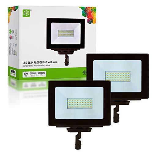 ASD 50W LED Flood Light Outdoor 120V 5100 Lm 3000K Warm White