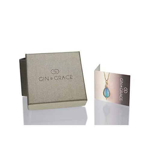 【新登場】 Gin & Grace 10K ホワイトゴールド 天然アクアマリン ダイヤモンド (I1、I2) ペンダント 女性用 並行輸入品 【1097085066】(39250円)