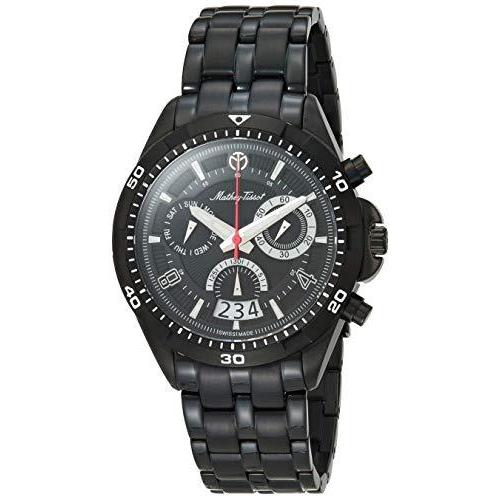 MATTHEY-TISSOT Men's Bolton Quartz Stainless Steel Strap, Black, 22 Casual 並行輸入品