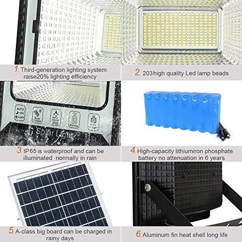 RSN LED Solar Flood Lights Outdoor 100W Pack, IP65 Waterproof Outdoor Wor 並行輸入品 - 2