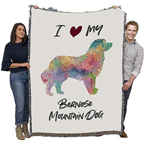 Bernese Mountain ペイントスプラッシュ - ブランケットスロー コットン織 - アメリカ製 (72x54) 並行輸入品