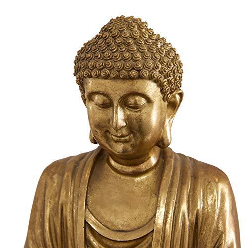 Deco 79 Gold Polystone Glam Sculpture， Buddha 16 x 12 x 9 Inches 並行輸入品 Deco 英語 Gold Polystone Glam Sculpture， Buddha