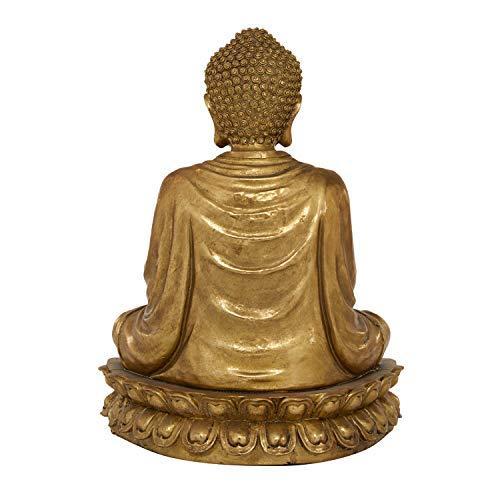 Deco 79 Gold Polystone Glam Sculpture， Buddha 16 x 12 x 9 Inches 並行輸入品 Deco 英語 Gold Polystone Glam Sculpture， Buddha