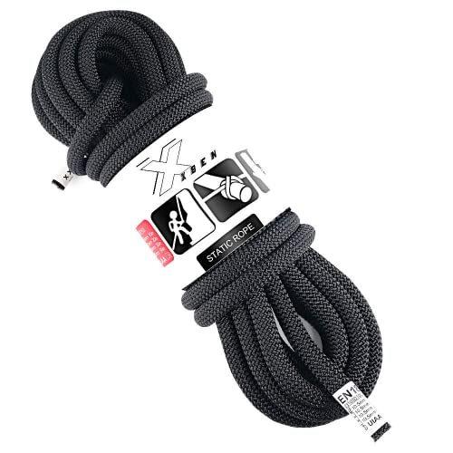 最適な価格 スタティックUIAA ロッククライミングロープ XBEN X マウンテンクライミングロープ 並行輸入品 レスキュ 登山用ギア ブラック 64フィート 10.5mm クライミングロープ
