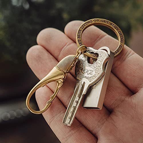 Coppertist T-Rex Clip Keychain - Brass
