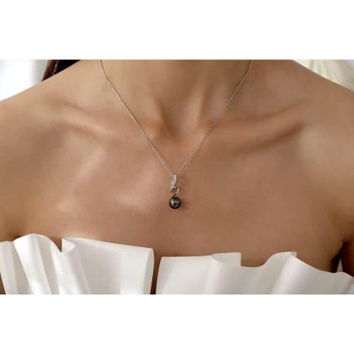 使い勝手の良い タヒチアン ラブ スパイラル Chaulri ブラックパール 並行輸入品 誕生日記念ジュエ 925スターリングシルバー 18kゴールドメッキ ペンダントネックレス ネックレス ペンダント Www Panelfox Nl