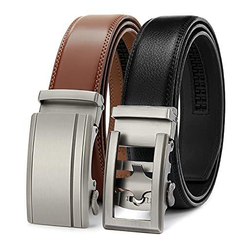 28インチ 60インチ メンズ レザー ラチェットドレスベルト レザー ビッグ トール 自動バックル付き ラチェットベルト B097bjg4p5 2個パック ベルト Moc On 01 並行輸入品 2個パック Waist 正規品直輸入