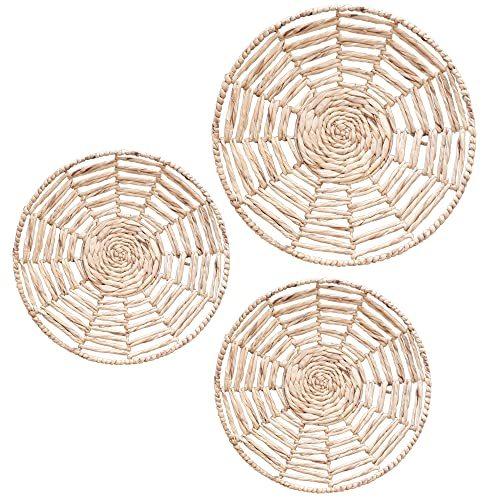 注目ショップ ブランドのギフト 並行輸入品 子供部屋 壁装飾 農家 壁装飾 リビング 壁アート ボーホー 大きなラウンド織壁装飾 壁アート 特大 3個セット 装飾 壁掛けバスケット ハンドメイド あなたの探していた コレ をお届けします 整理用品 小物入れ